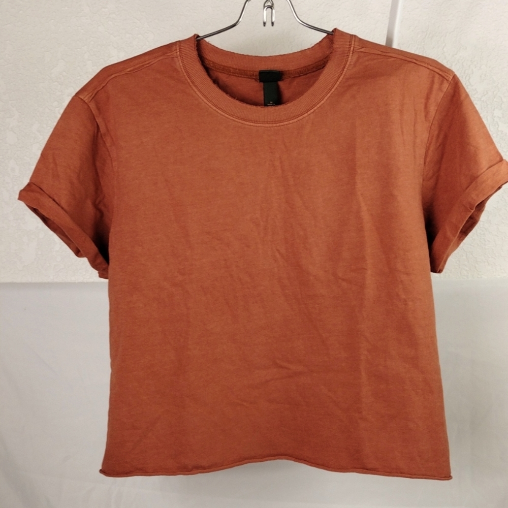 Women's 100% Cotton Crop Top - Rust Color NWT
